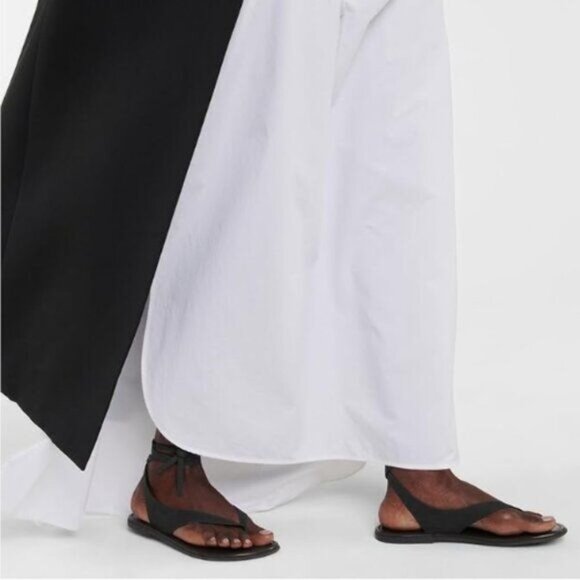 FOWT Black Split Round Toe Sandals Lace up Strappy Soft Flip Flop Casual Flats - Picture 1 of 8